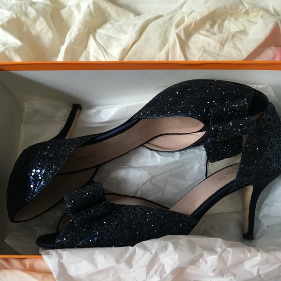 Kate Spade Midnight Blue Sparkle Heels - Picture 4 of 9